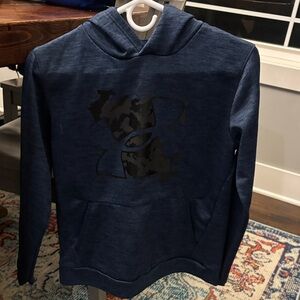 Under Armour Kids' Navy Hoodie with Black Logo size youth large